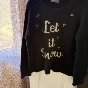 Wooden Ships Black and White 'Let it Snow' Sweater